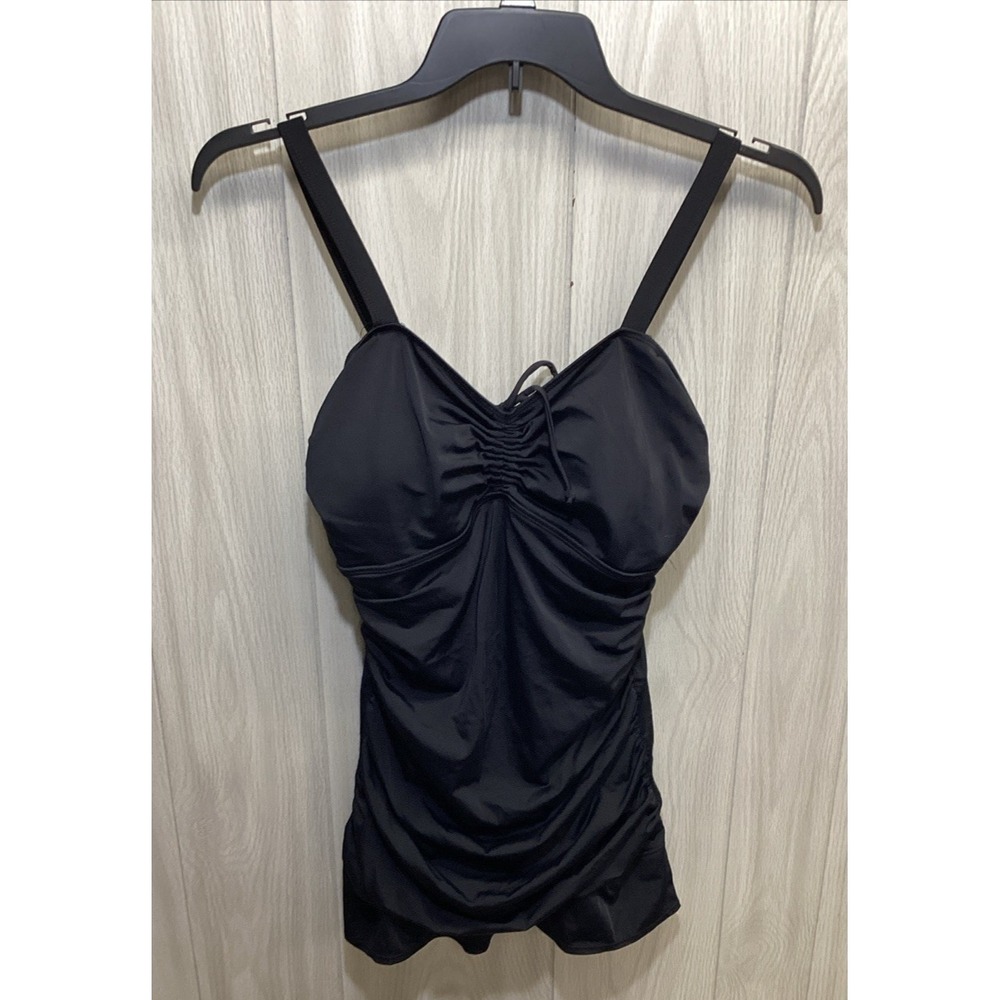 SEPTANGLE Women's (Size 12) One Piece Black Swimsuit Nylon‎ Spandex